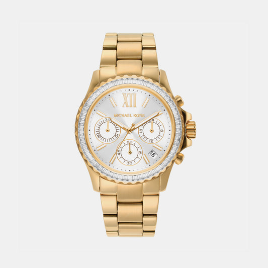 Female White Chronograph Stainless Steel Watch MK7212