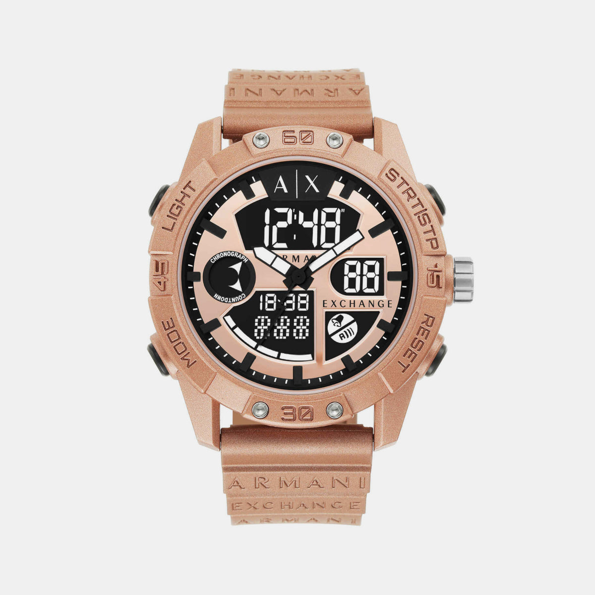 Armani Exchange Round Rose Gold Digital watch