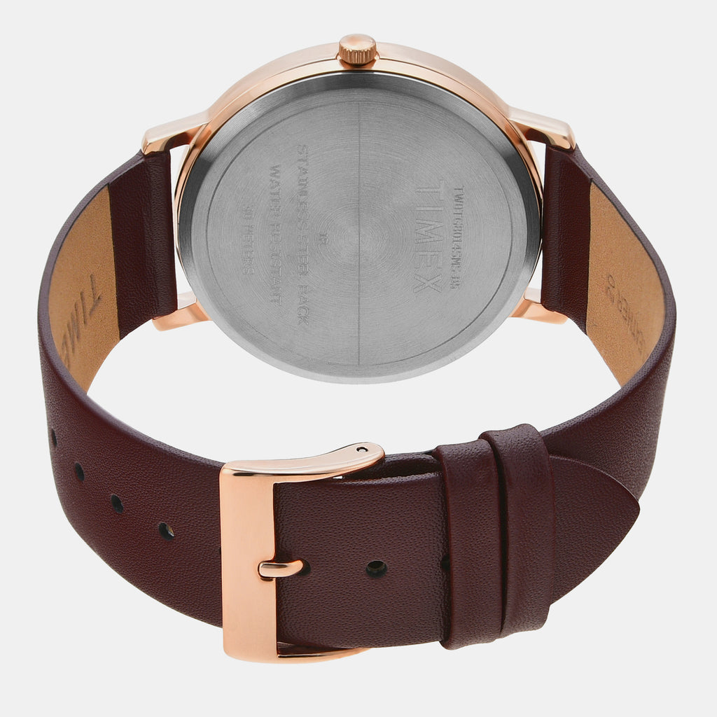 Timex Leather Silver watch