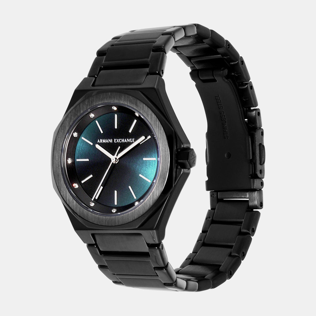 Armani Exchange Women Round Blue watch