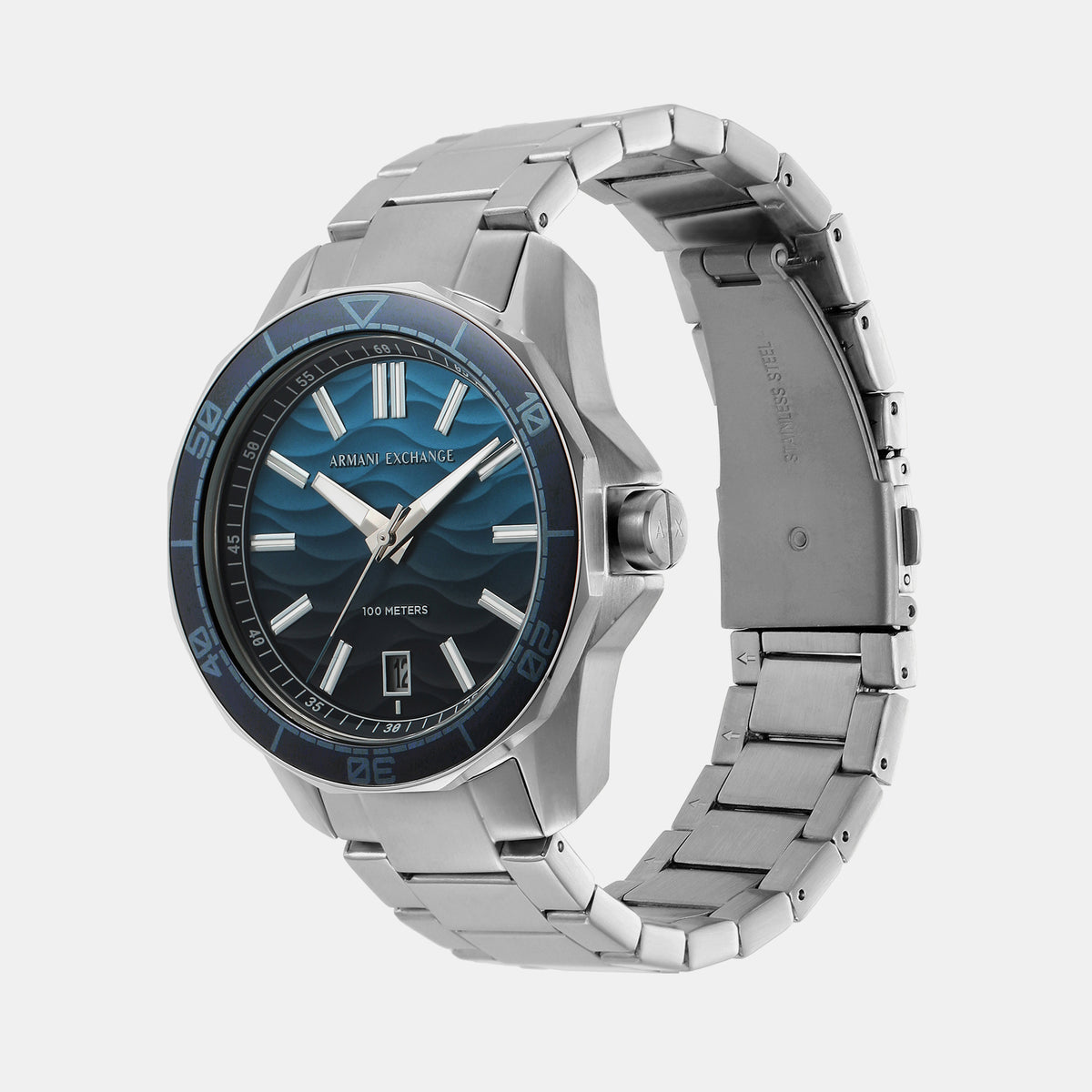 Armani Exchange Men Round Blue watch