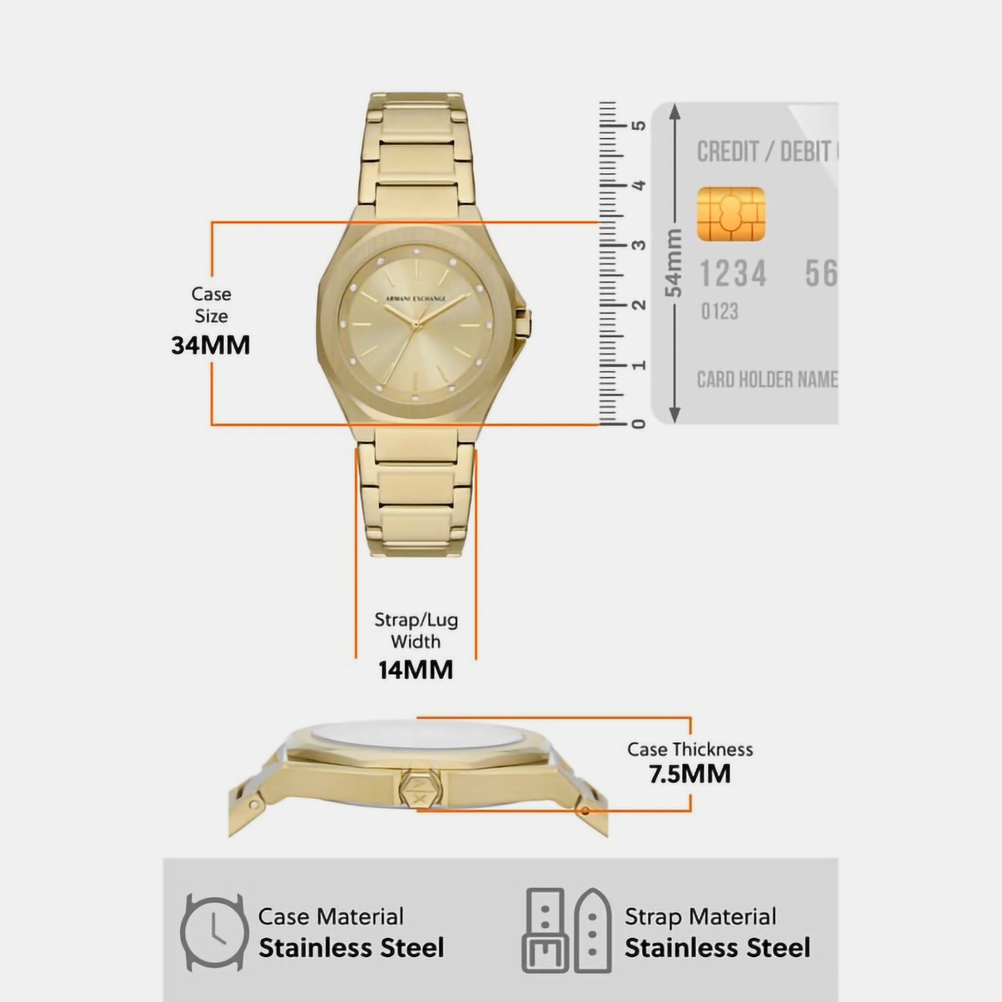 Armani Exchange 34 mm Round Quartz watch