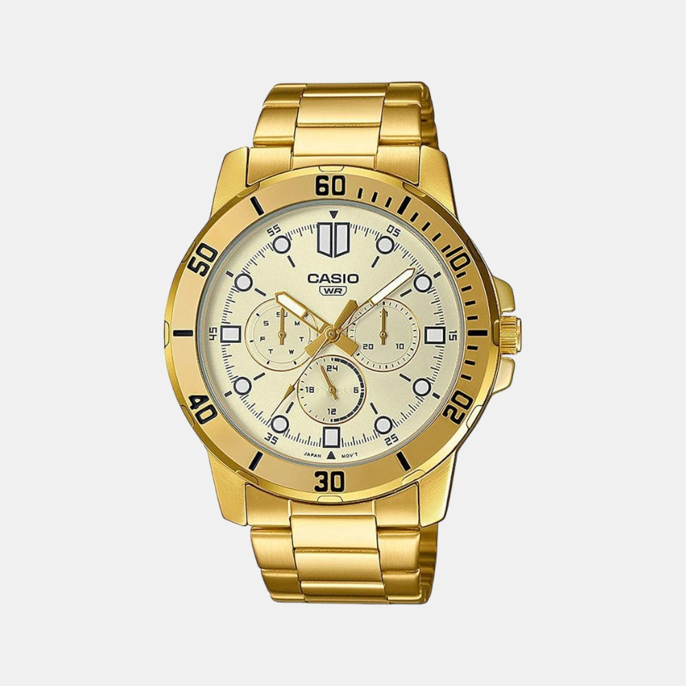 Casio Round White Chronograph watch