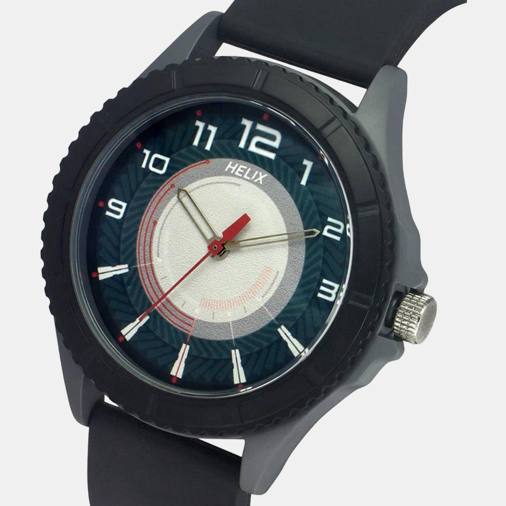 Men Quartz Two Tone Dial Analog Silicone Watch TW033HG22