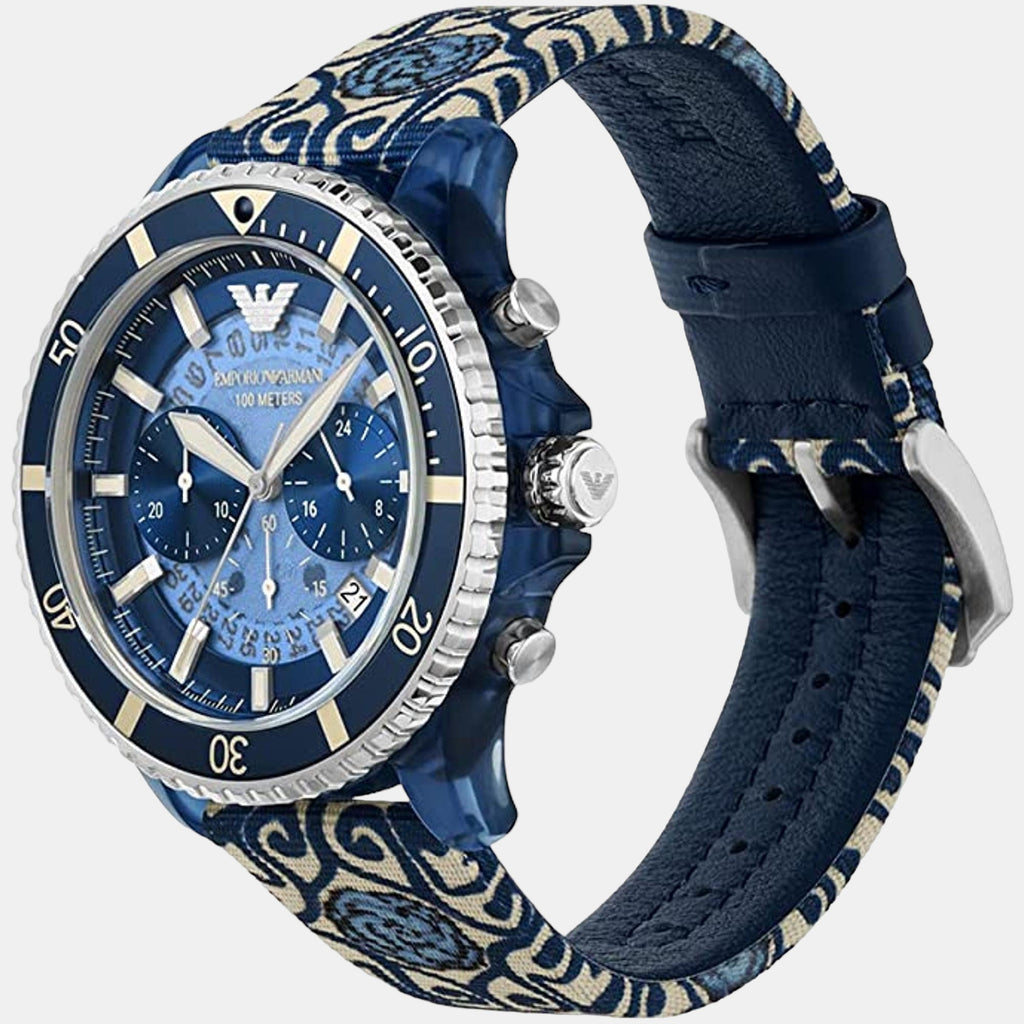 World Explorer Men Quartz Blue Dial Chronograph Watch AR80067SET