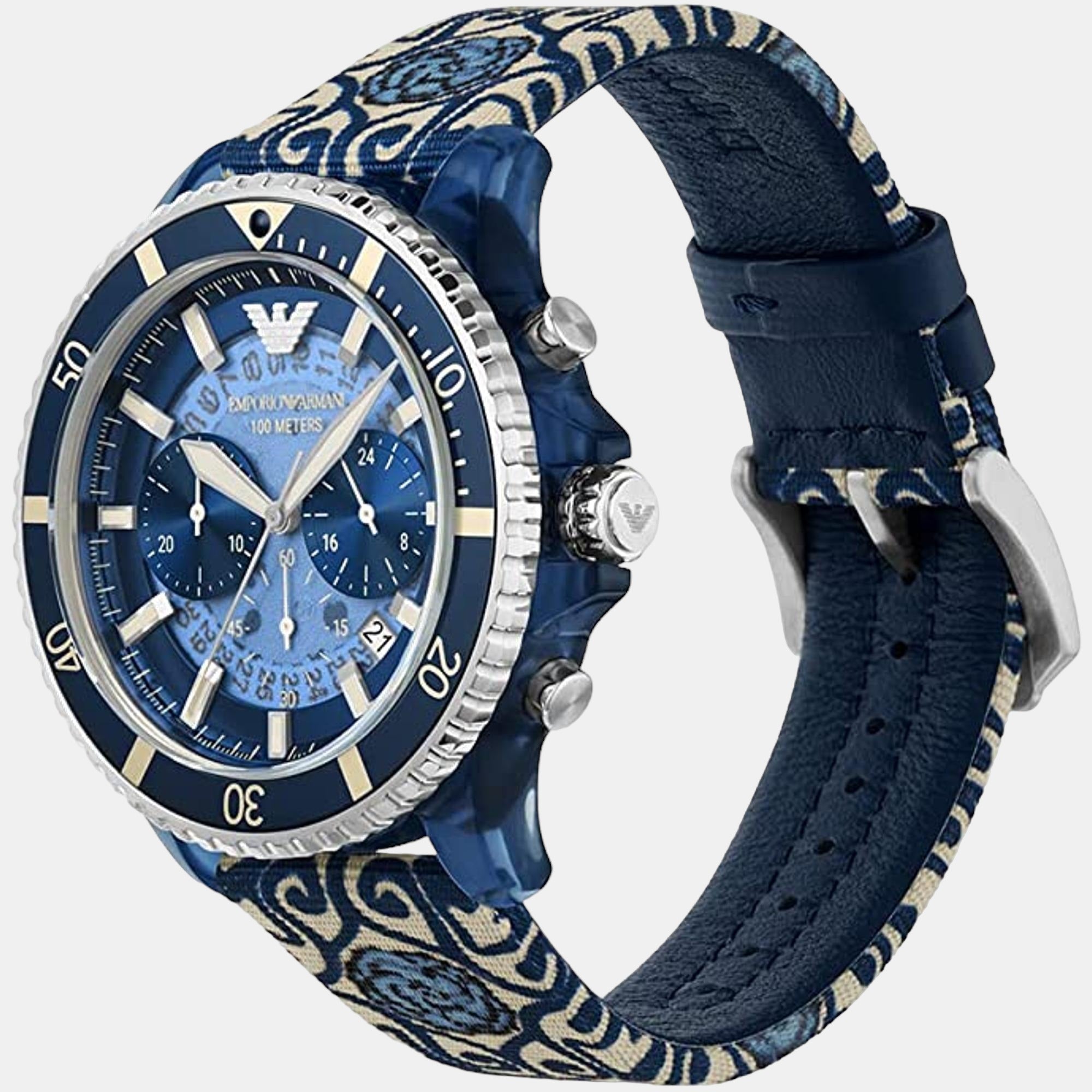 World Explorer Men Quartz Blue Dial Chronograph Watch AR80067SET