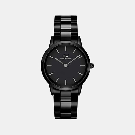 Iconic Female Black Analog Stainless Steel Watch DW00100414