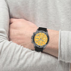 Boss Men Round Yellow watch