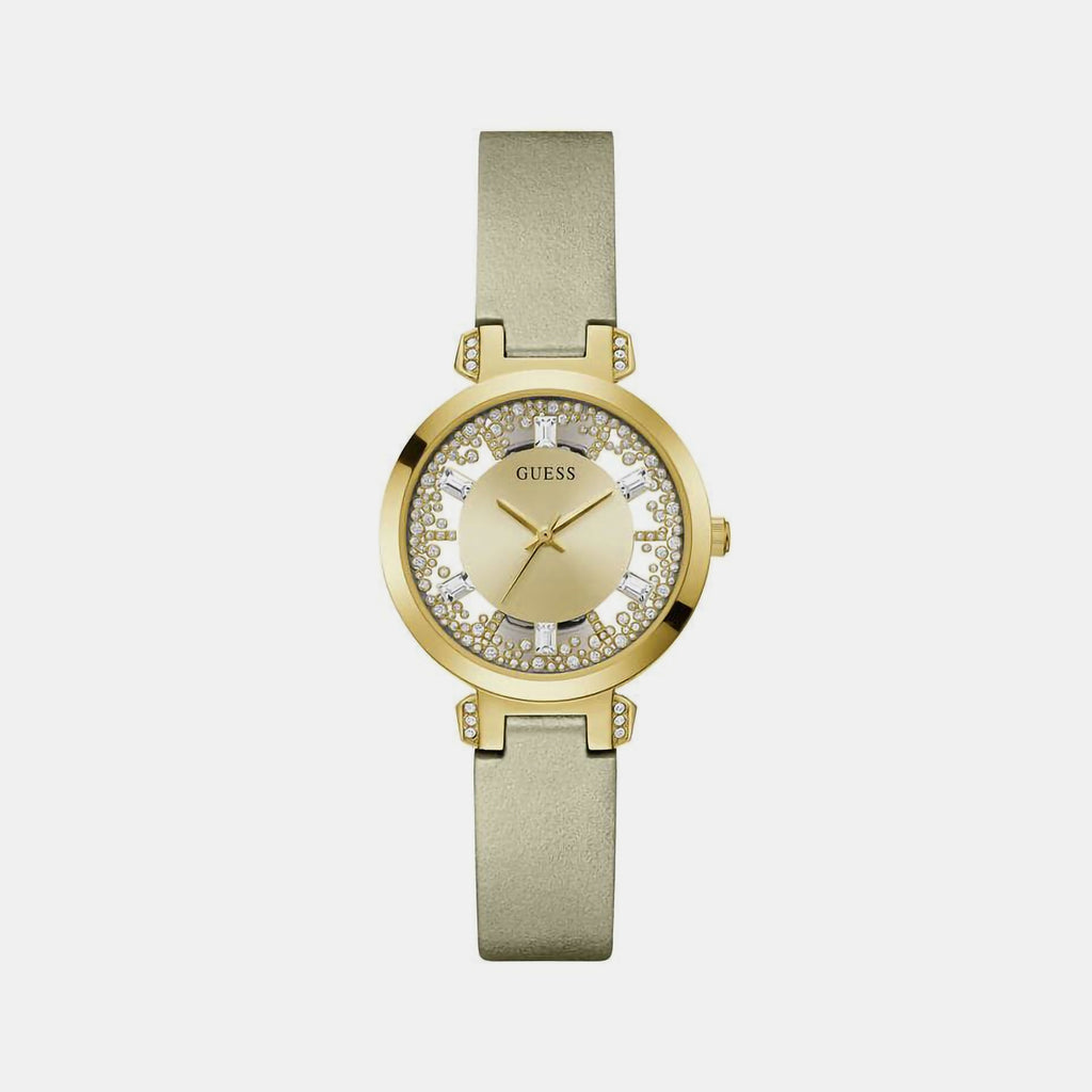 Guess Round Champagne Analog watch