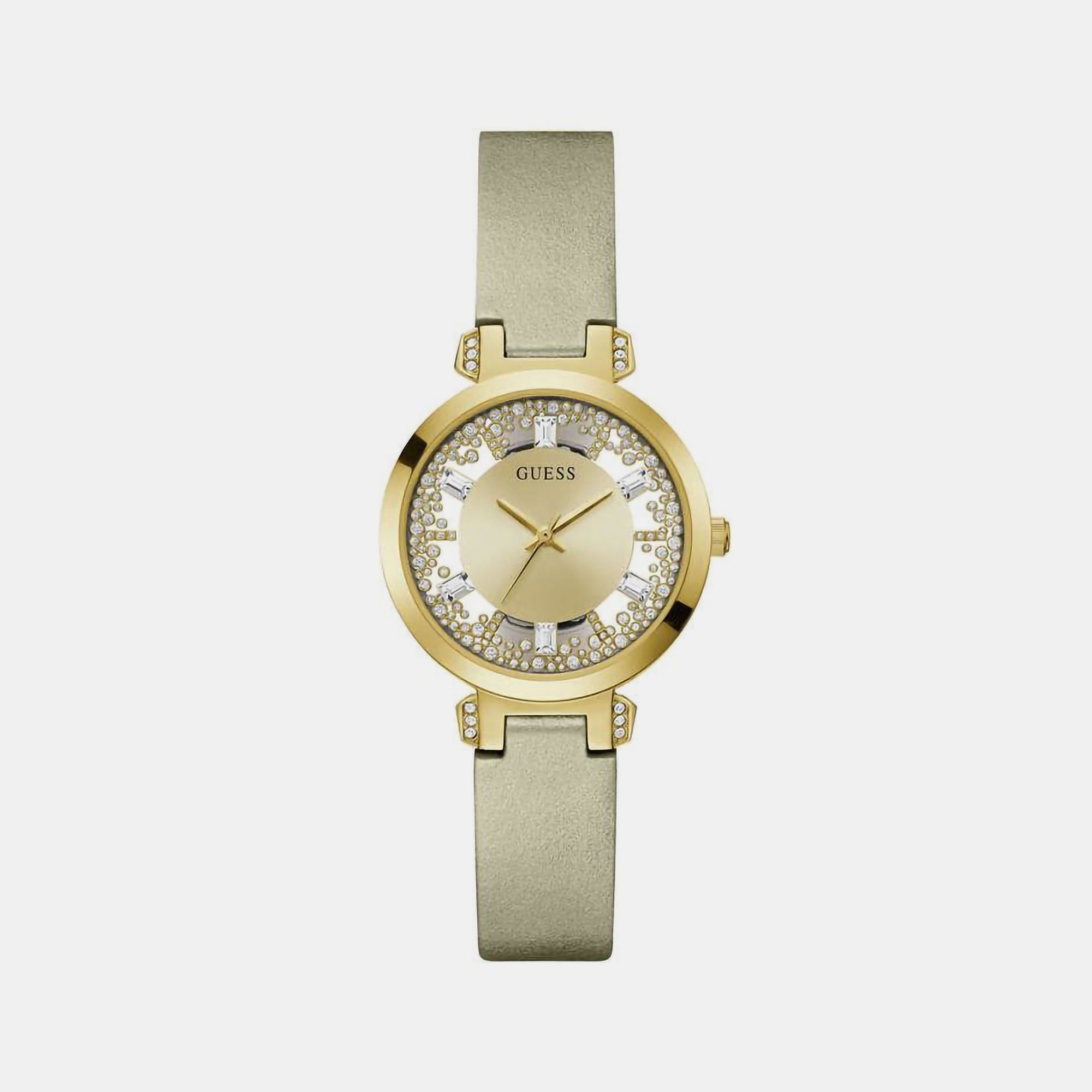 Guess Round Champagne Analog watch