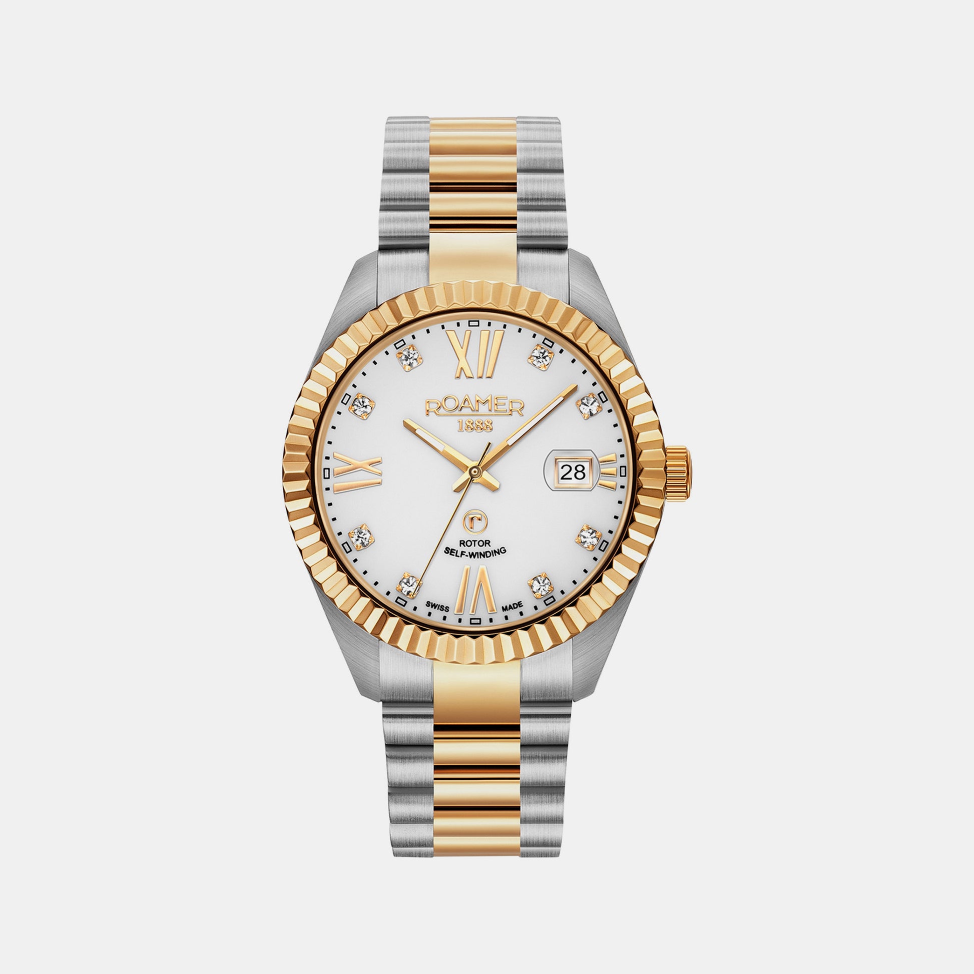 Male White Analog Brass Watch 981661 48 29 90