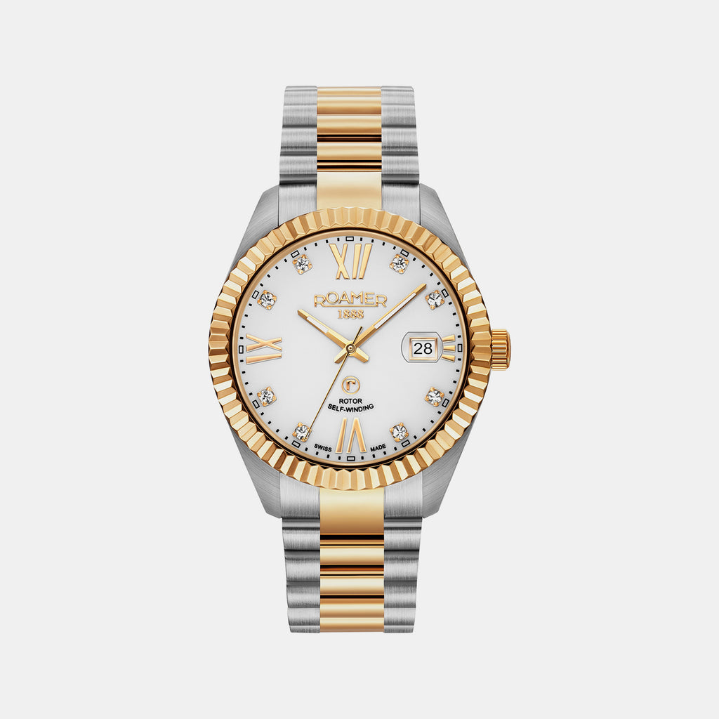 Male White Analog Brass Watch 981661 48 29 90