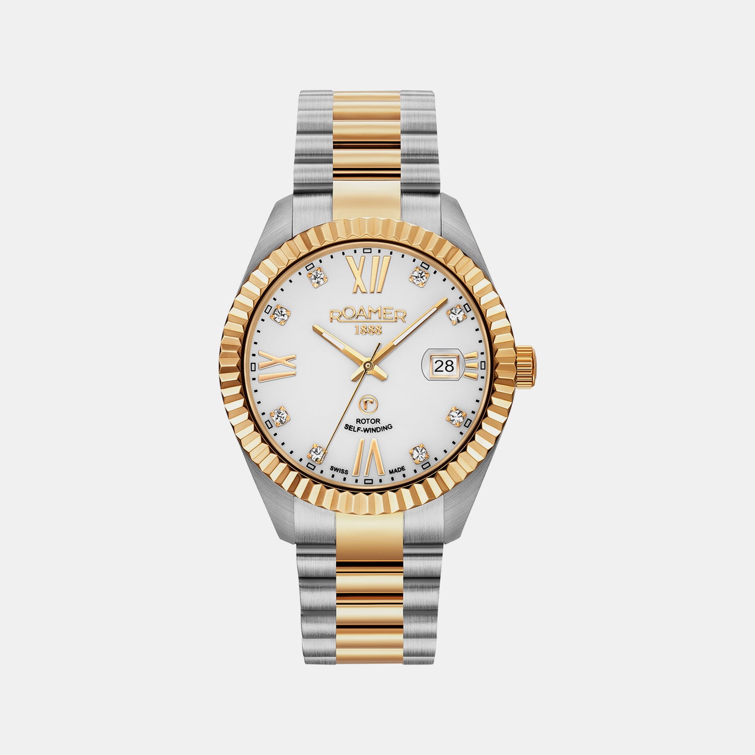 Male White Analog Brass Watch 981661 48 29 90