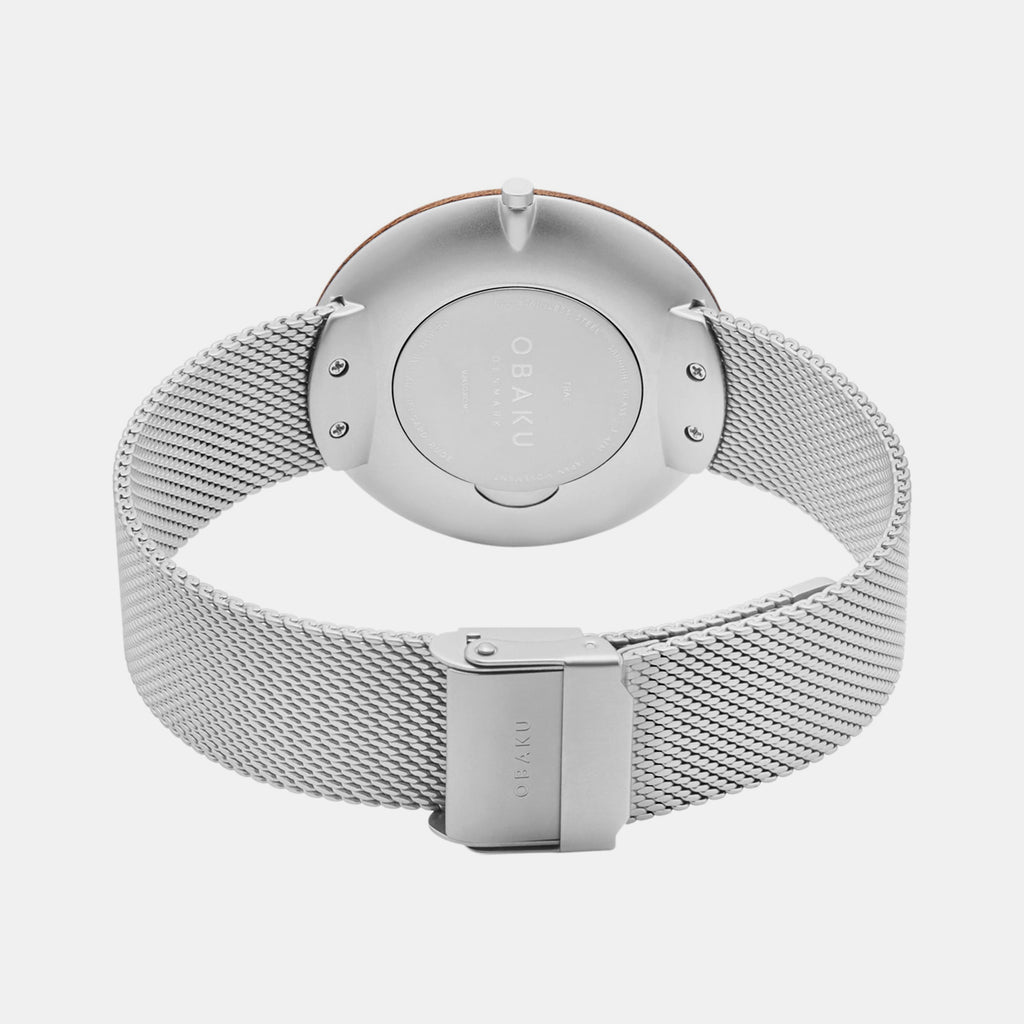 Obaku Men Round Silver watch