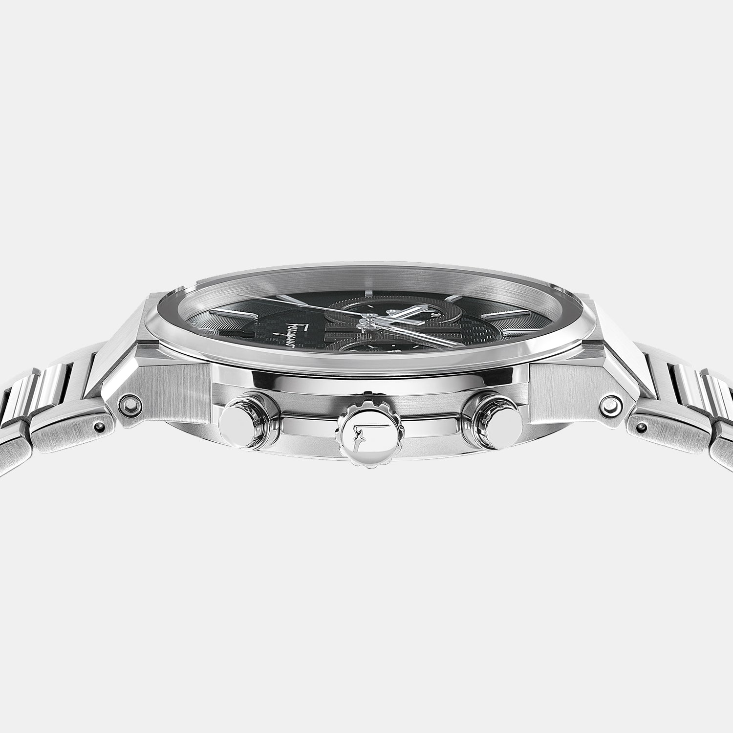 Ferragamo Men Round Black watch