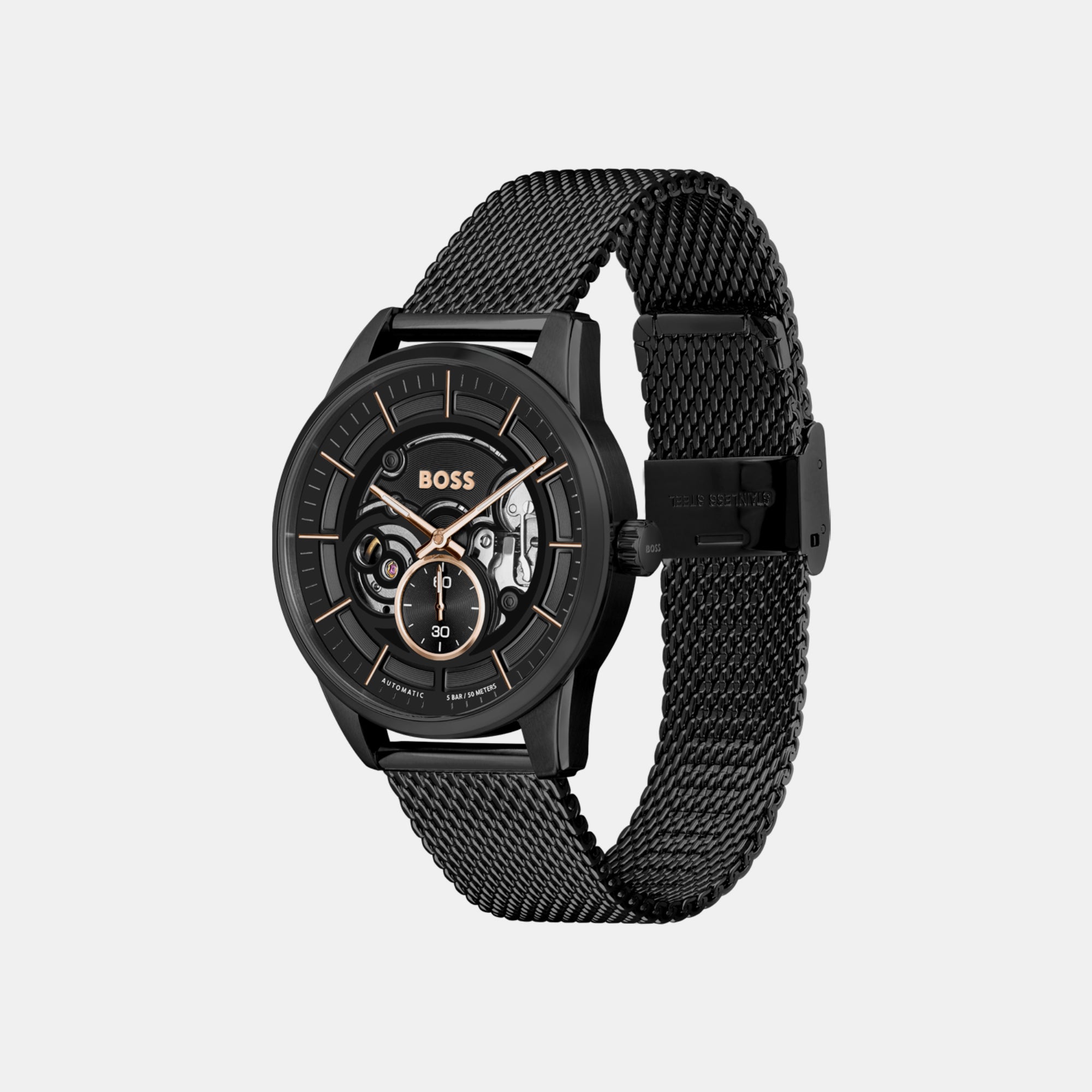 Boss Men Round Black watch