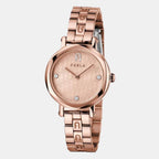 Women Quartz Rose Gold Dial Analog Stainless Steel Watch WW00033002L3