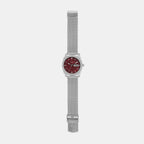 Machine Men Quartz Burgundy Dial Analog Stainless Steel Watch FS6014