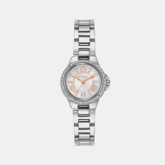 Female White Analog Stainless Steel Watch MK4698
