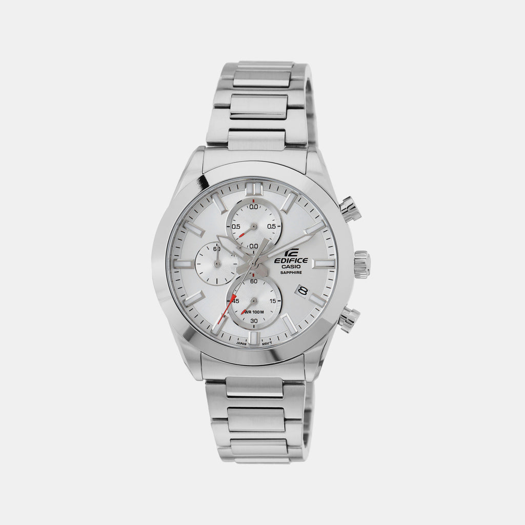 Casio Round Silver Chronograph watch