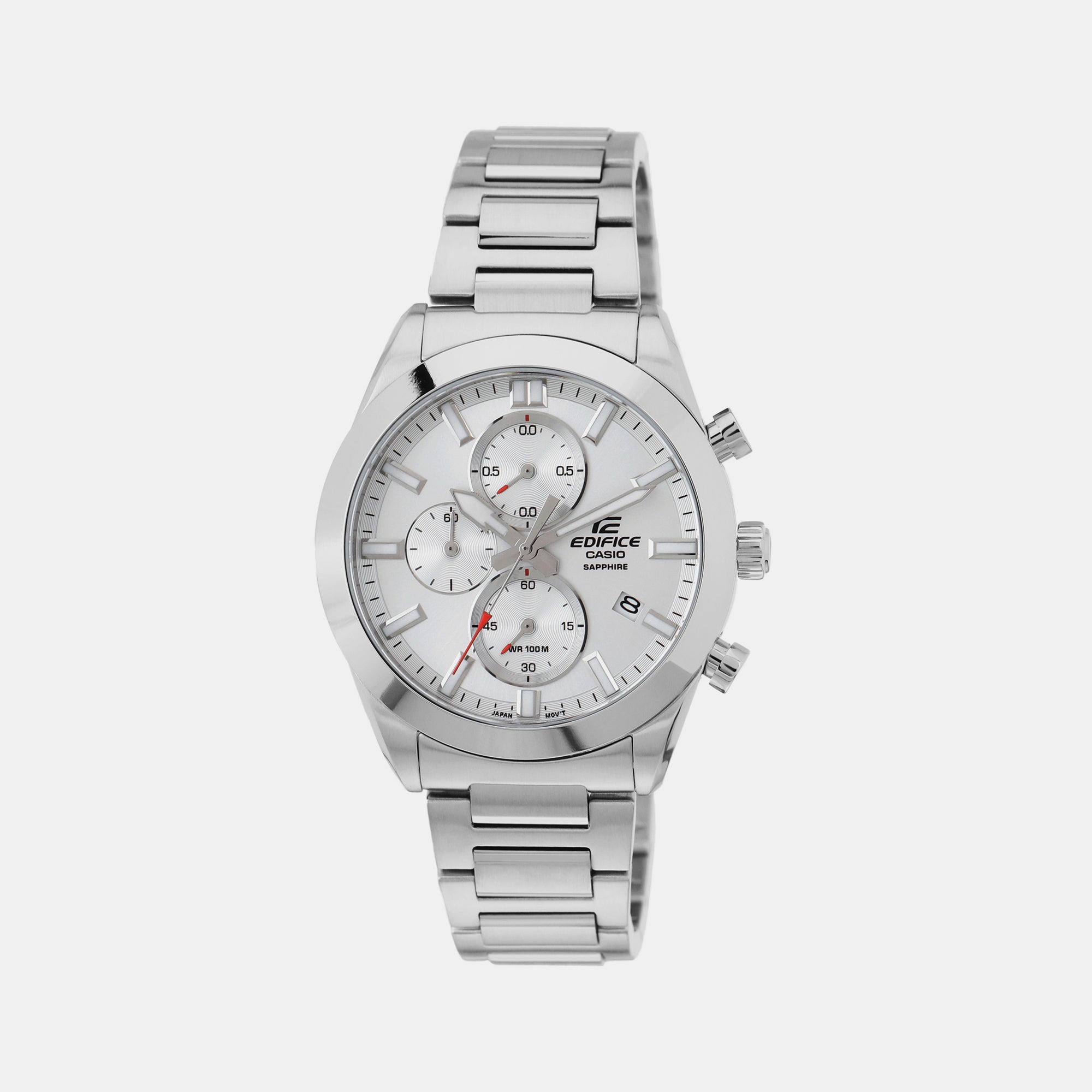 Casio Round Silver Chronograph watch