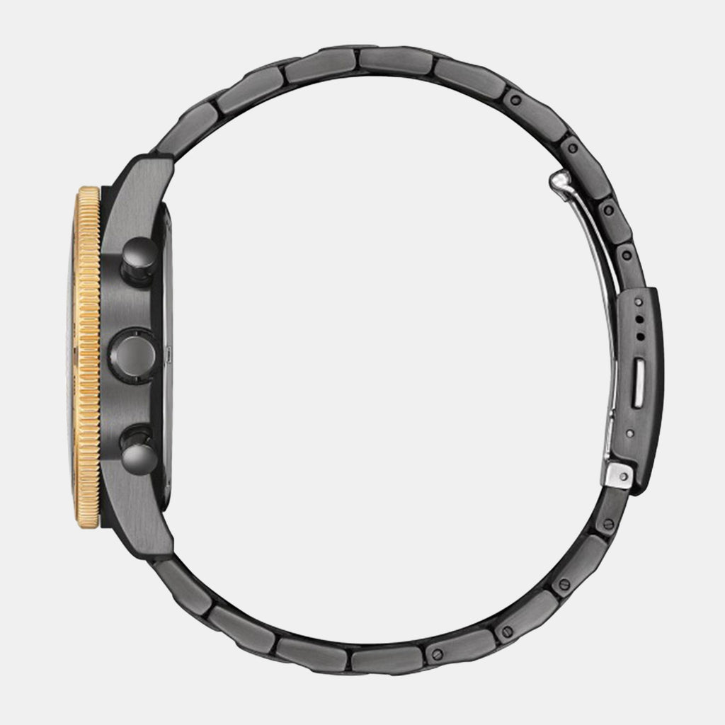 Eco-Drive Men Eco-Drive Black Dial Chronograph Stainless Steel Watch CA4556-89E