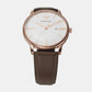 Male White Analog Leather Watch AR11572