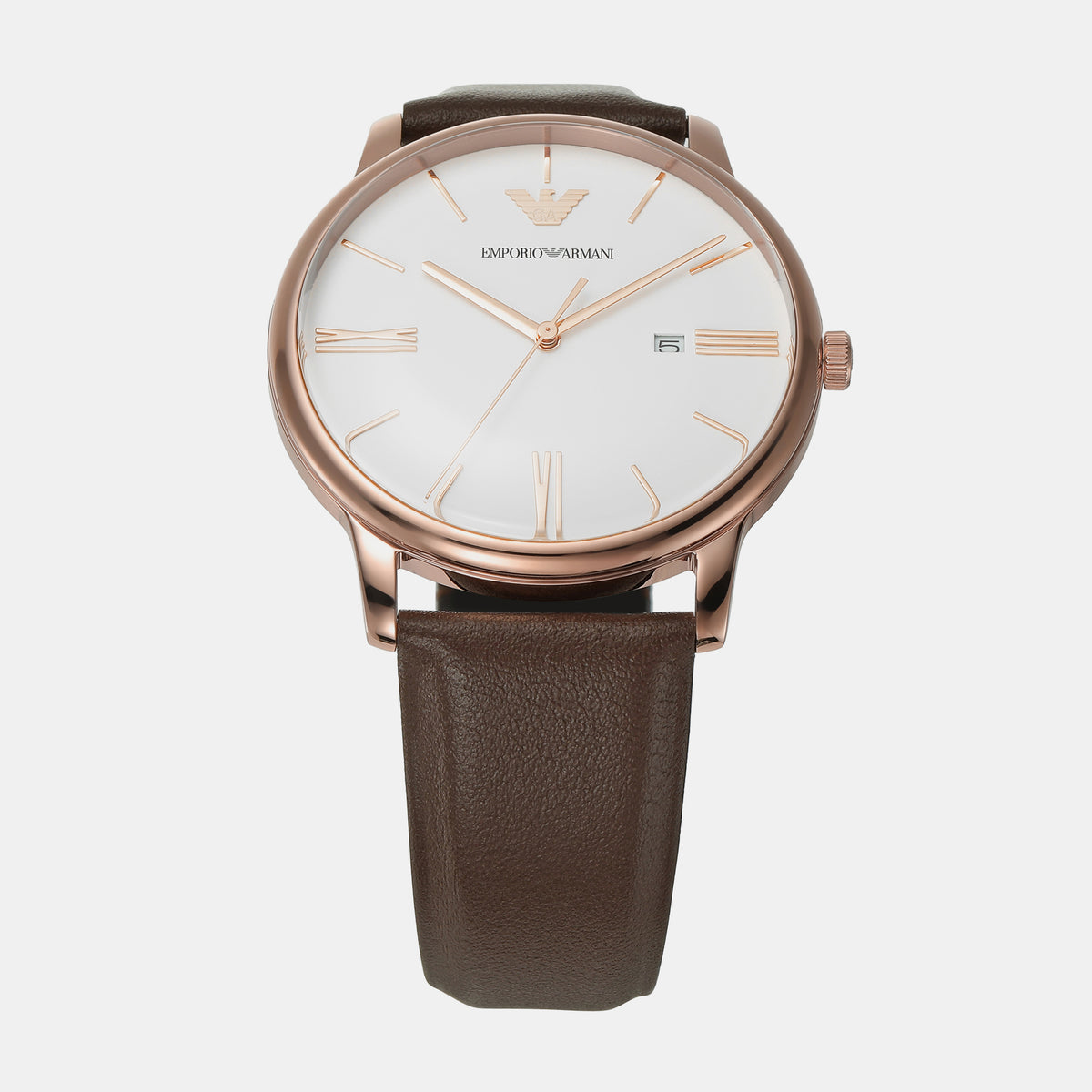 Minimalist Men Quartz White Dial Analog Leather Watch AR11572