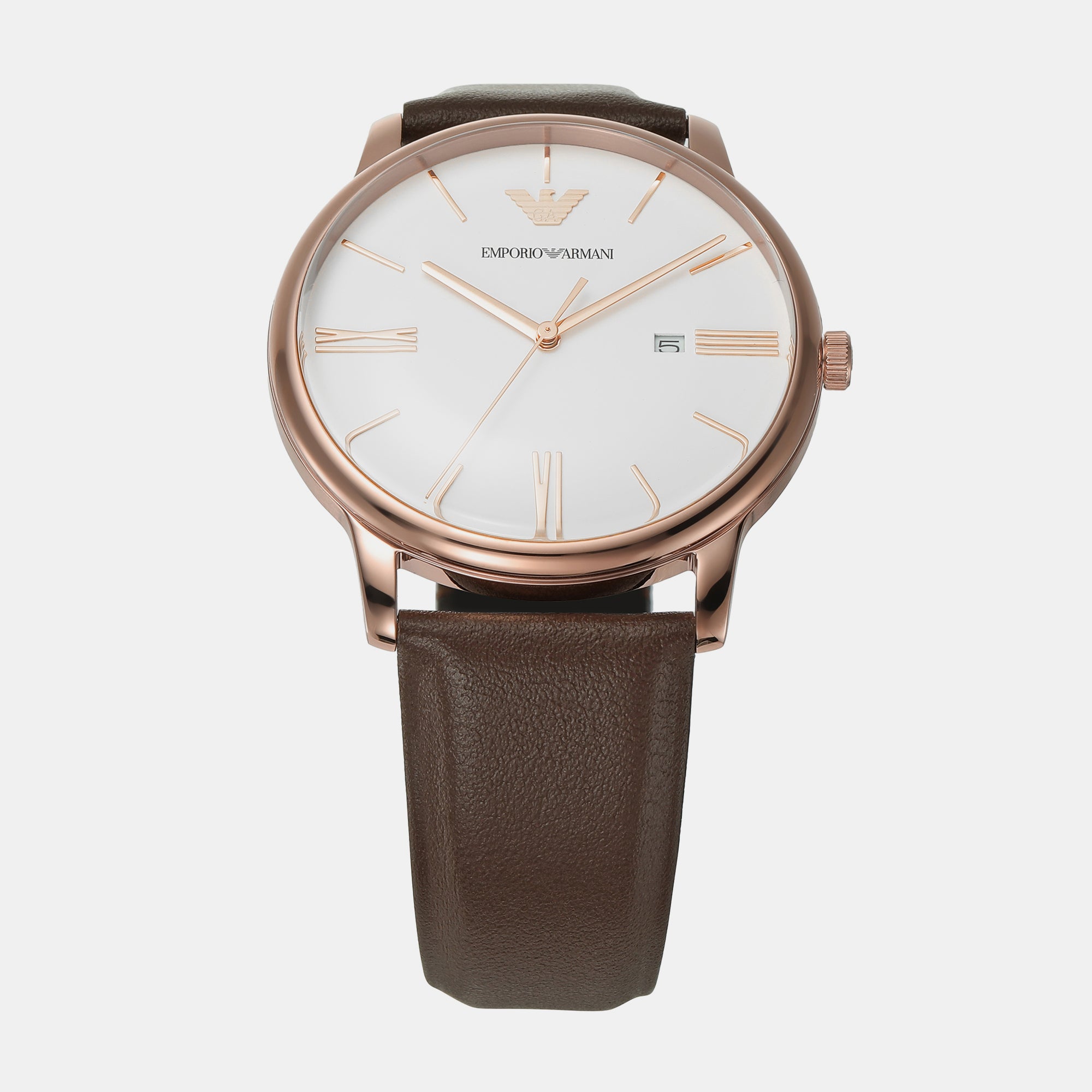 Minimalist Men Quartz White Dial Analog Leather Watch AR11572