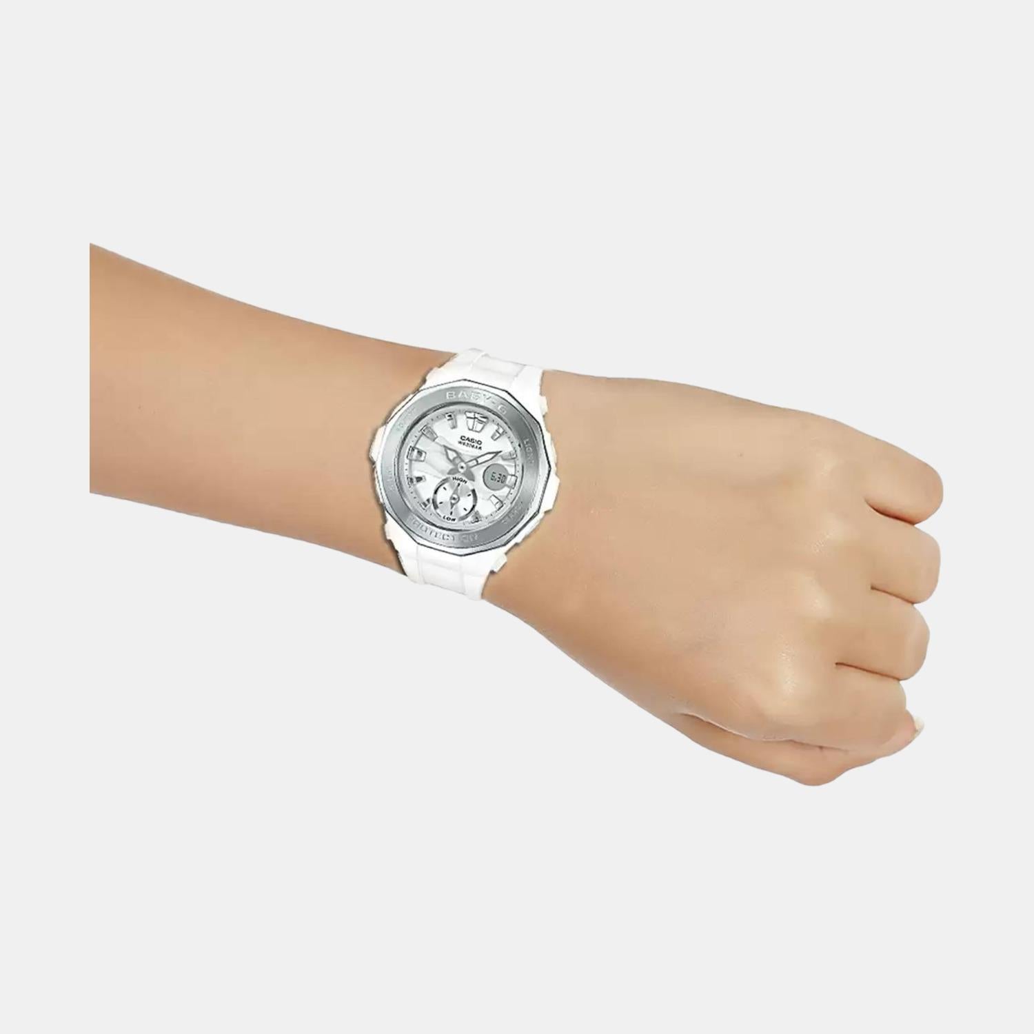 Baby-G Women Quartz White Dial Analog Resin Watch BX059