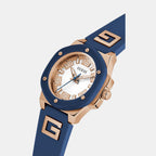 G Hype Women Quartz Two Tone Dial Analog Silicone Watch GW0555L4