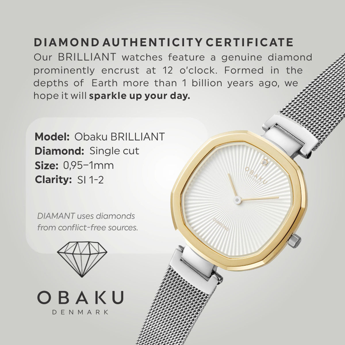 Obaku Women Octagon Silver watch