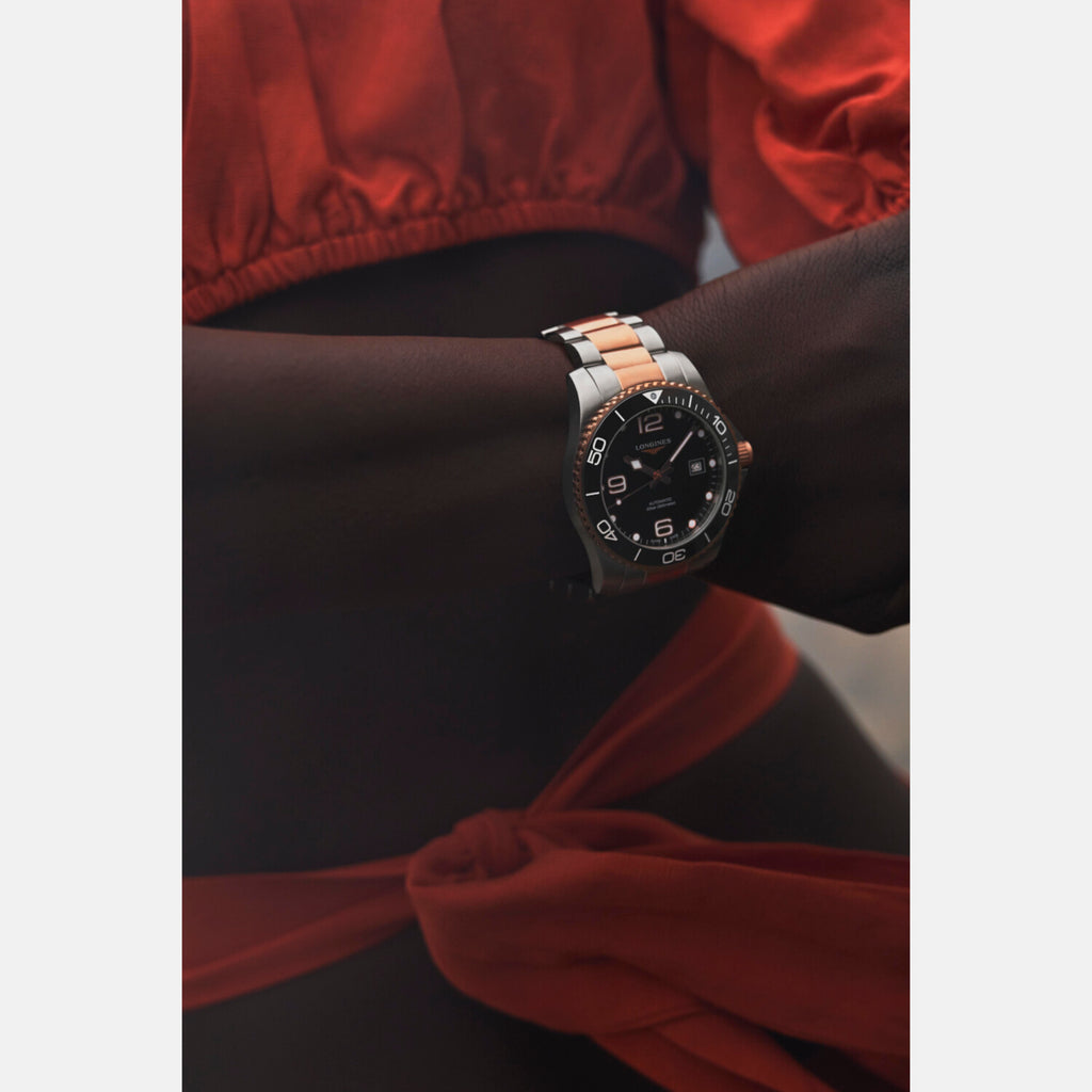 Men Automatic Black Dial Analog Stainless Steel Watch L37813587