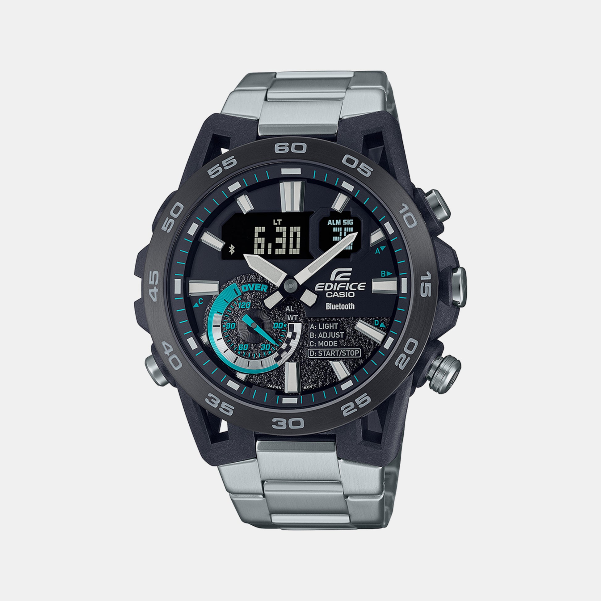 Male Black Analog-Digital Stainless Steel Watch ED575