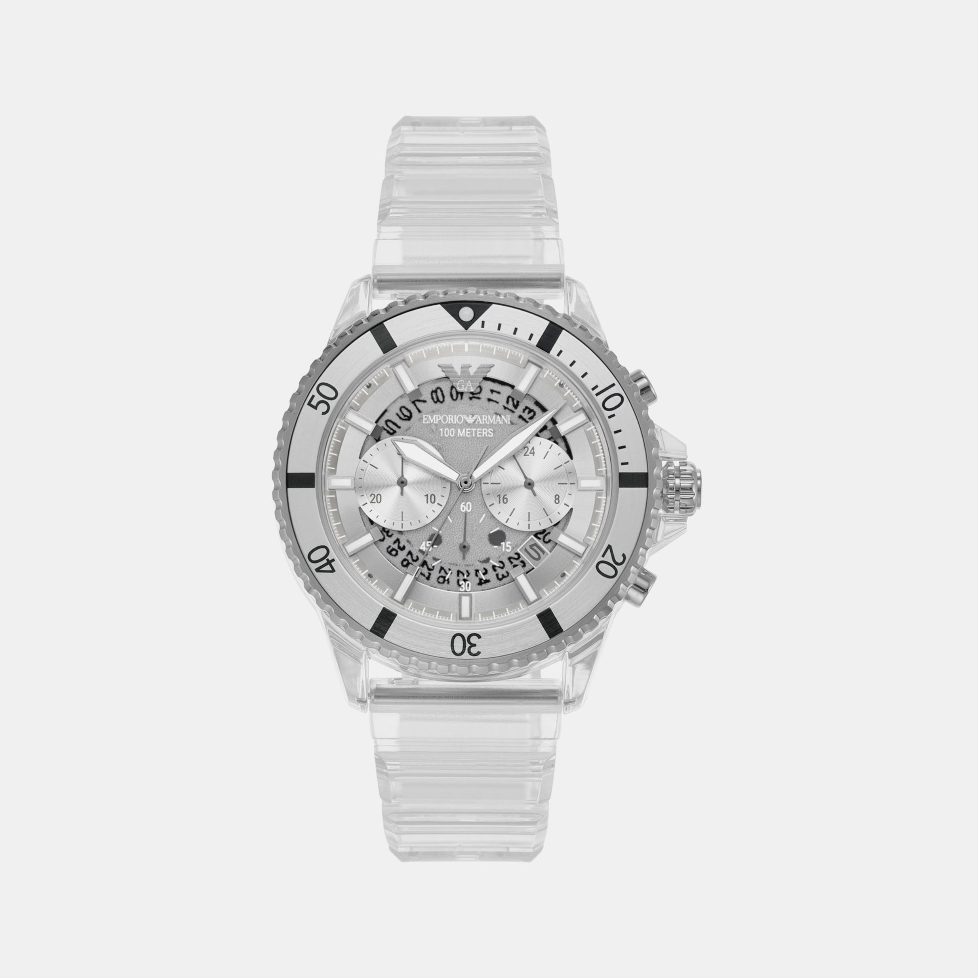 Emporio Armani Round White Chronograph watch