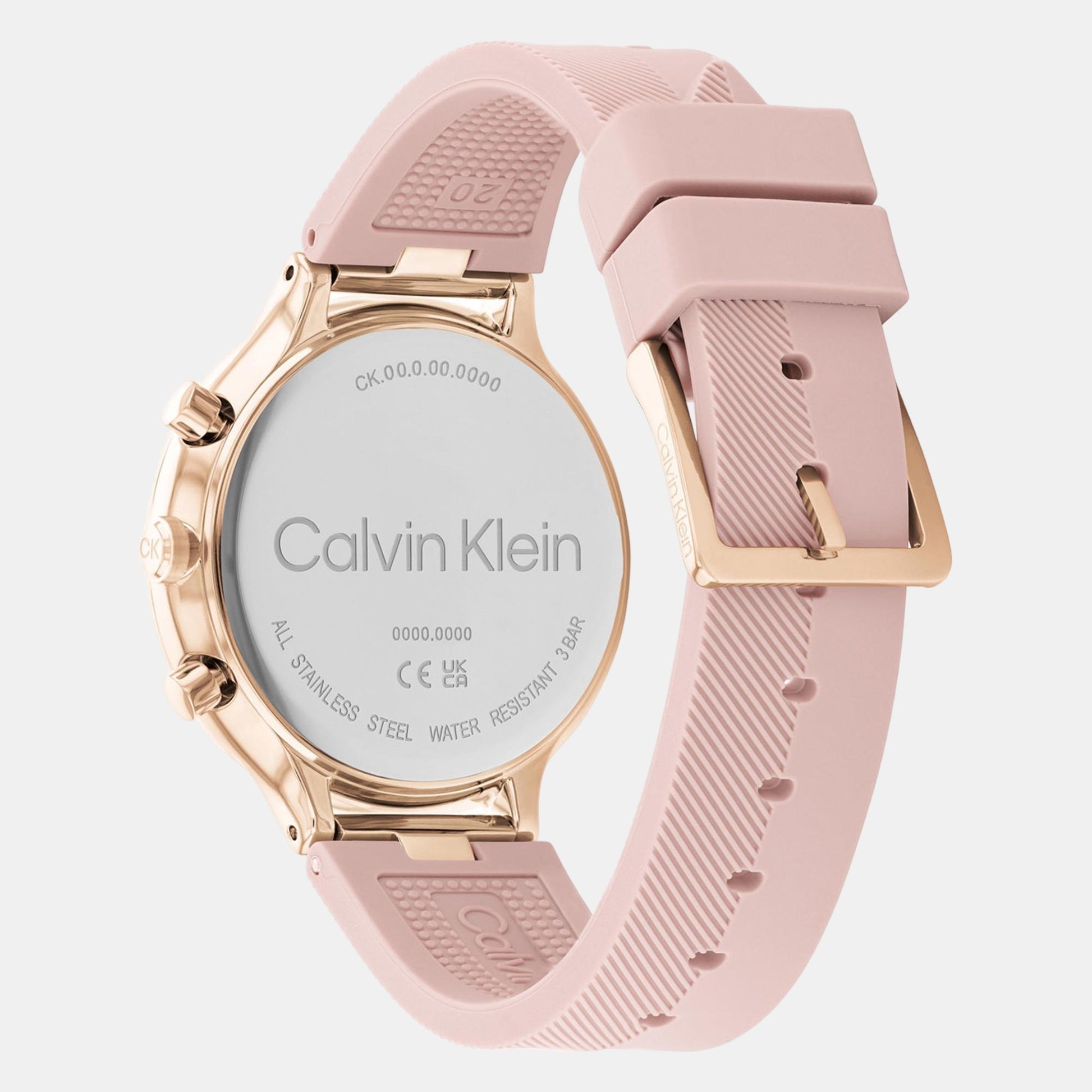 Calvin Klein Energize Women Quartz Pink Dial Chronograph Silicone