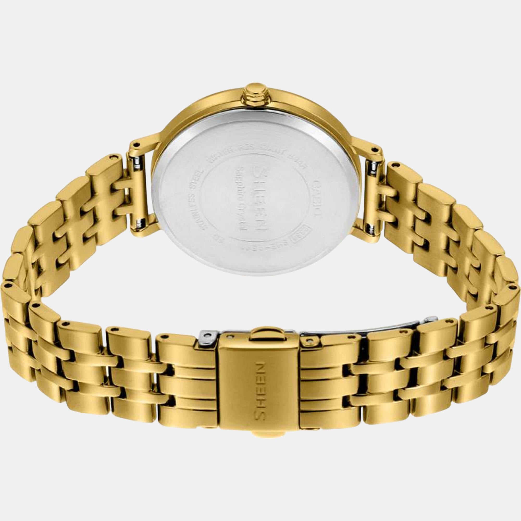 Sheen Women Quartz Gold Dial Multi-Function Stainless Steel Watch SH286