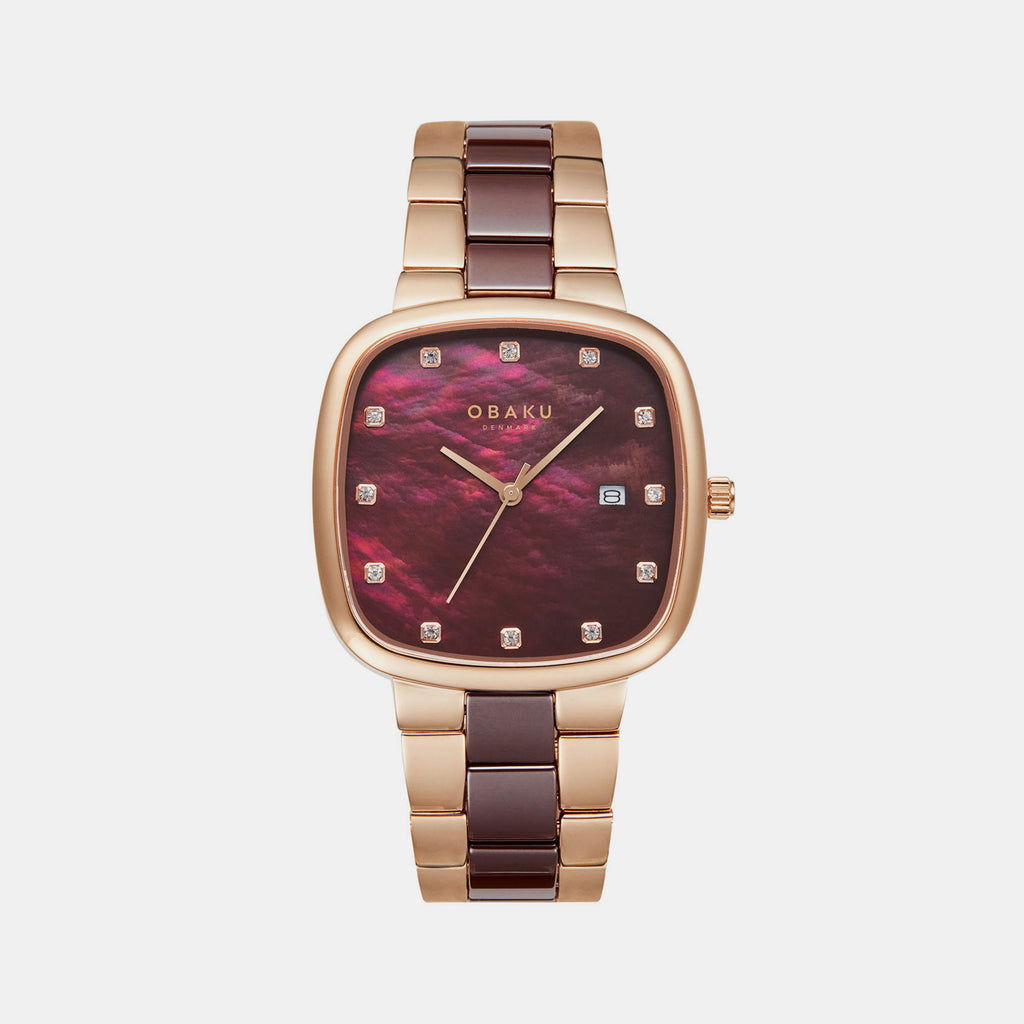 Obaku Square Brown Analog watch