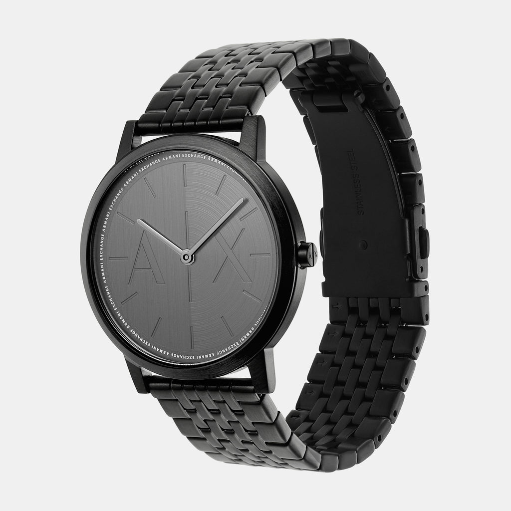 Armani Exchange Men Round Black watch