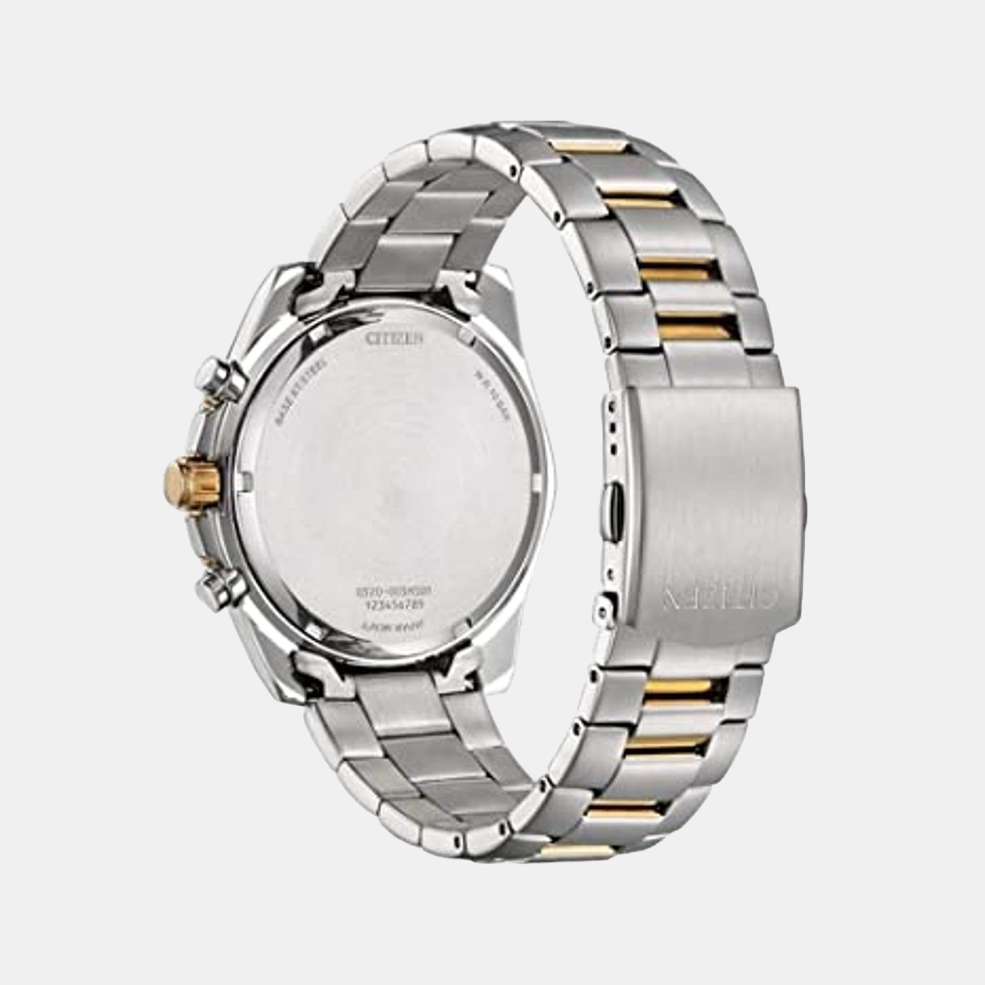 Men Quartz Blue Dial Chronograph Stainless Steel Watch AN8206-53L