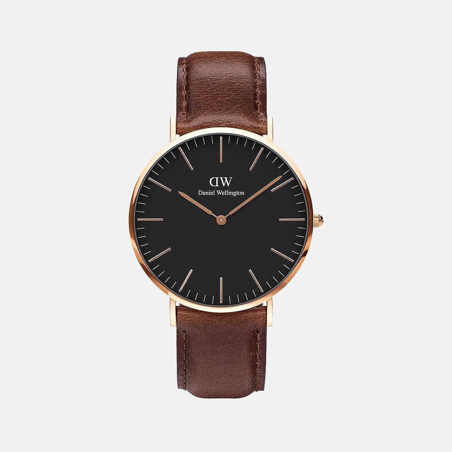 Classic Male Black Analog Leather Watch DW00100125K