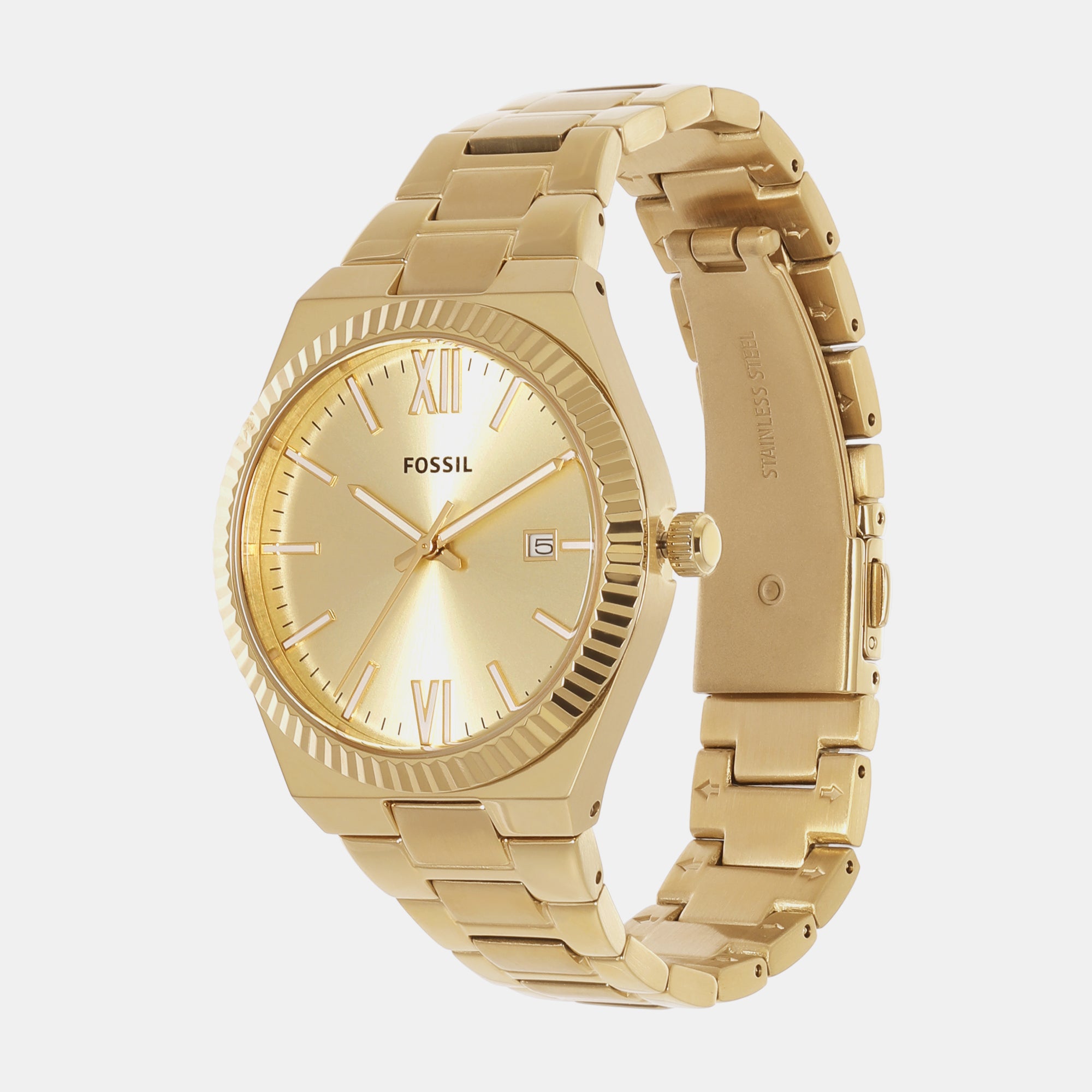 Female Scarlette Three-Hand Date Gold-Tone Stainless Steel Watch