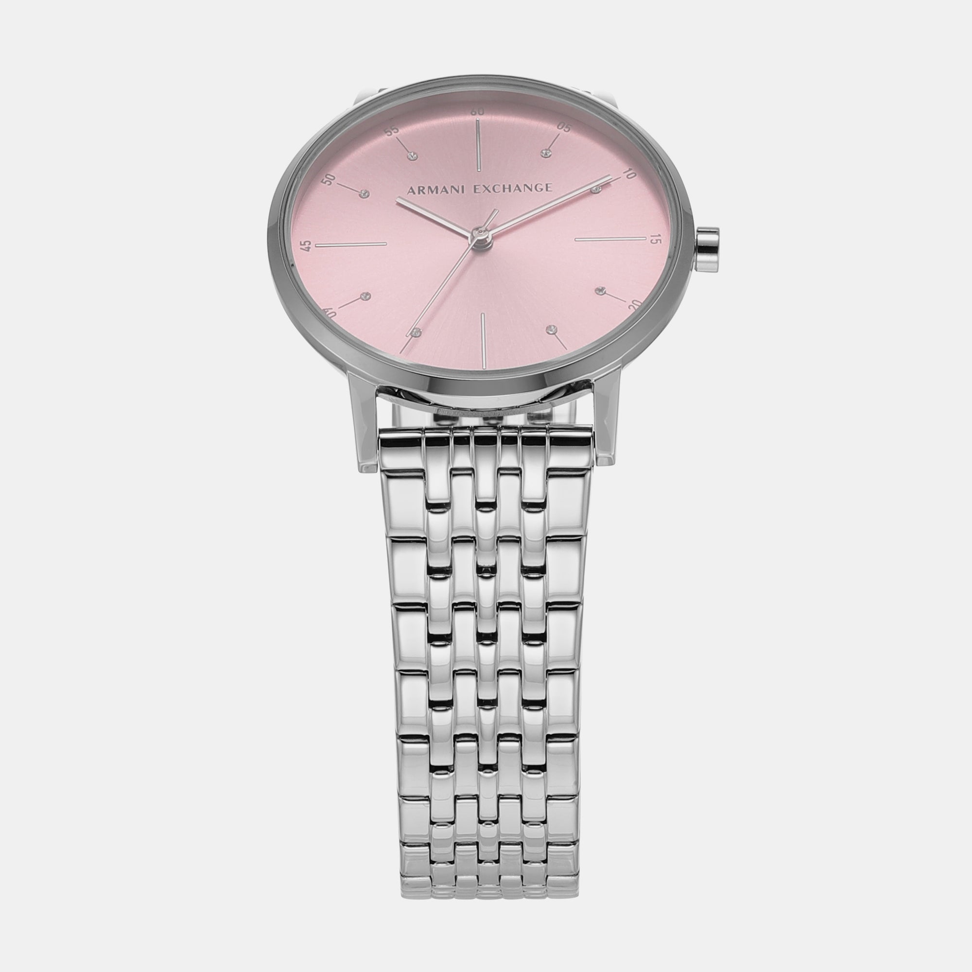 Female Pink Analog Stainless Steel Watch AX5591 – Just In Time