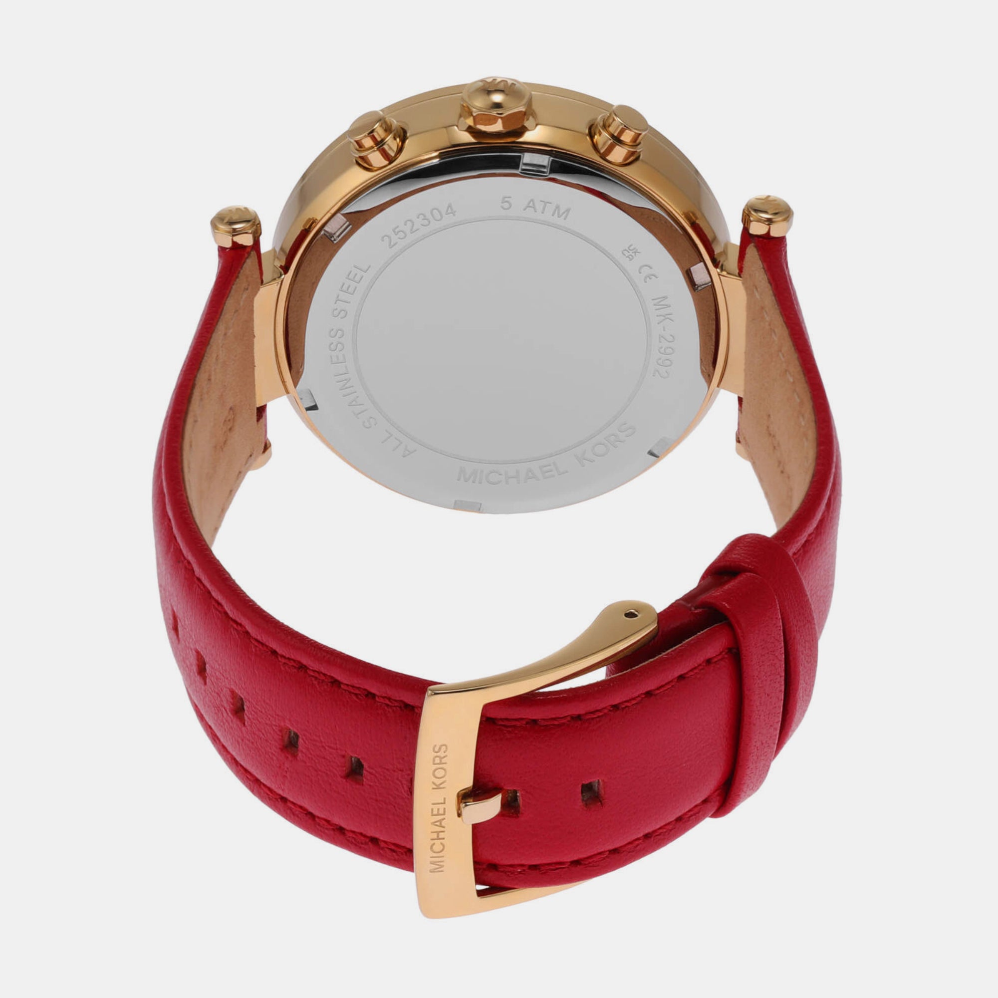 Female Red Analog Leather Watch MK2992 – Just In Time