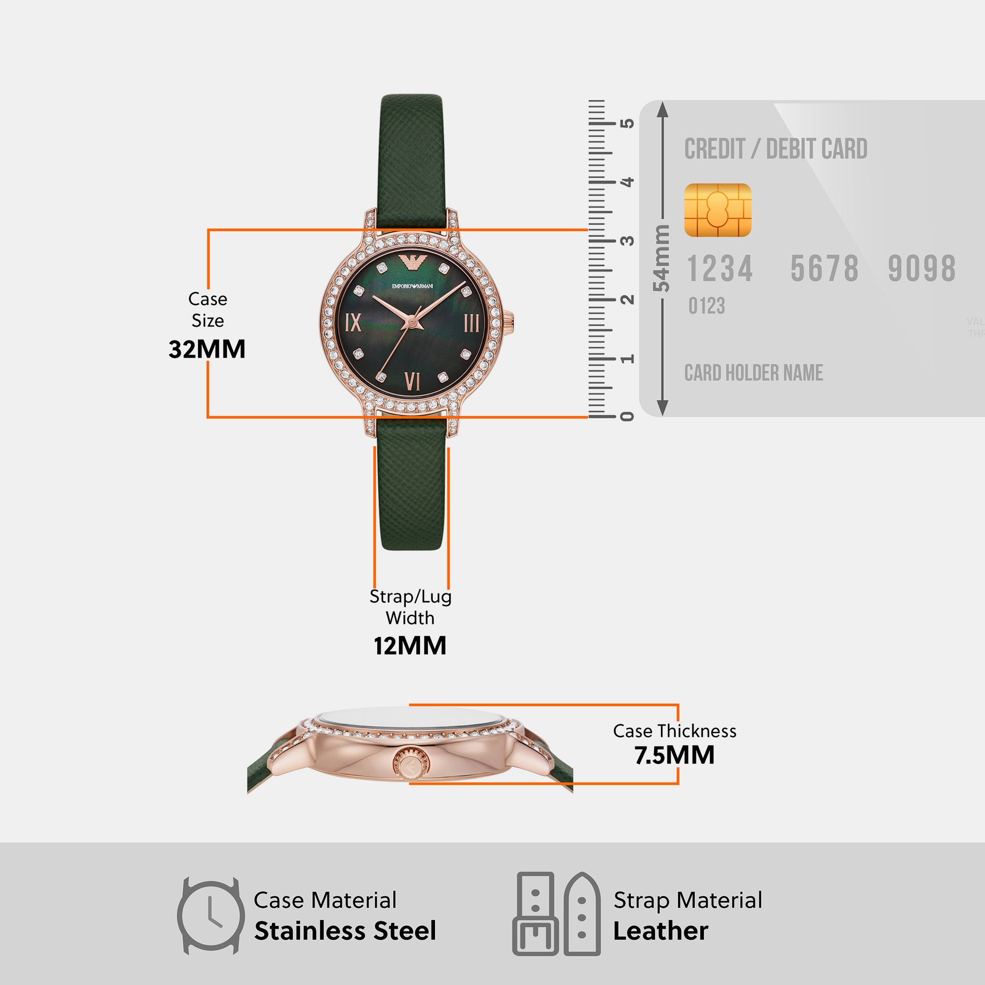 Emporio Armani 30 mm Green Quartz watch