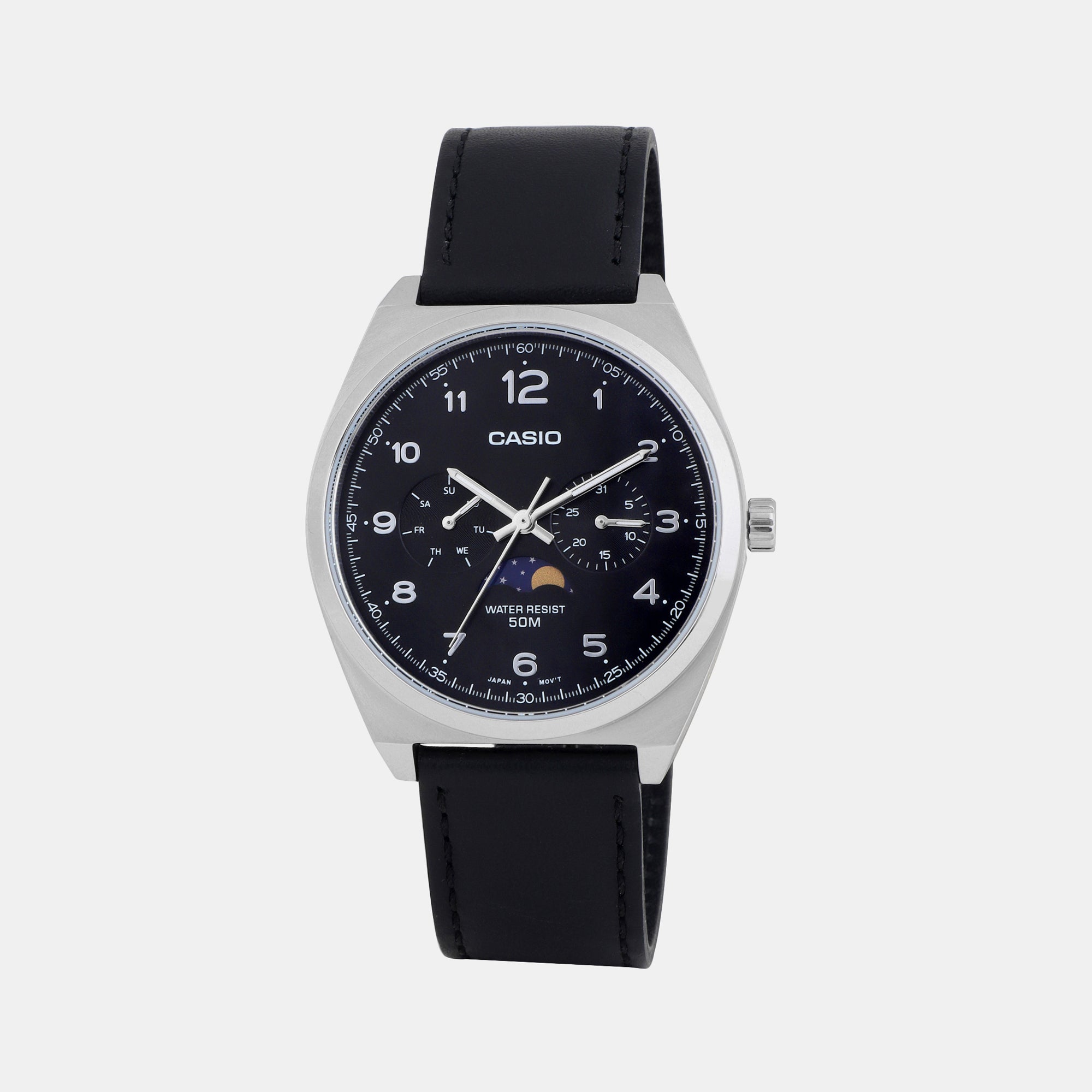 Casio Round Black Chronograph watch