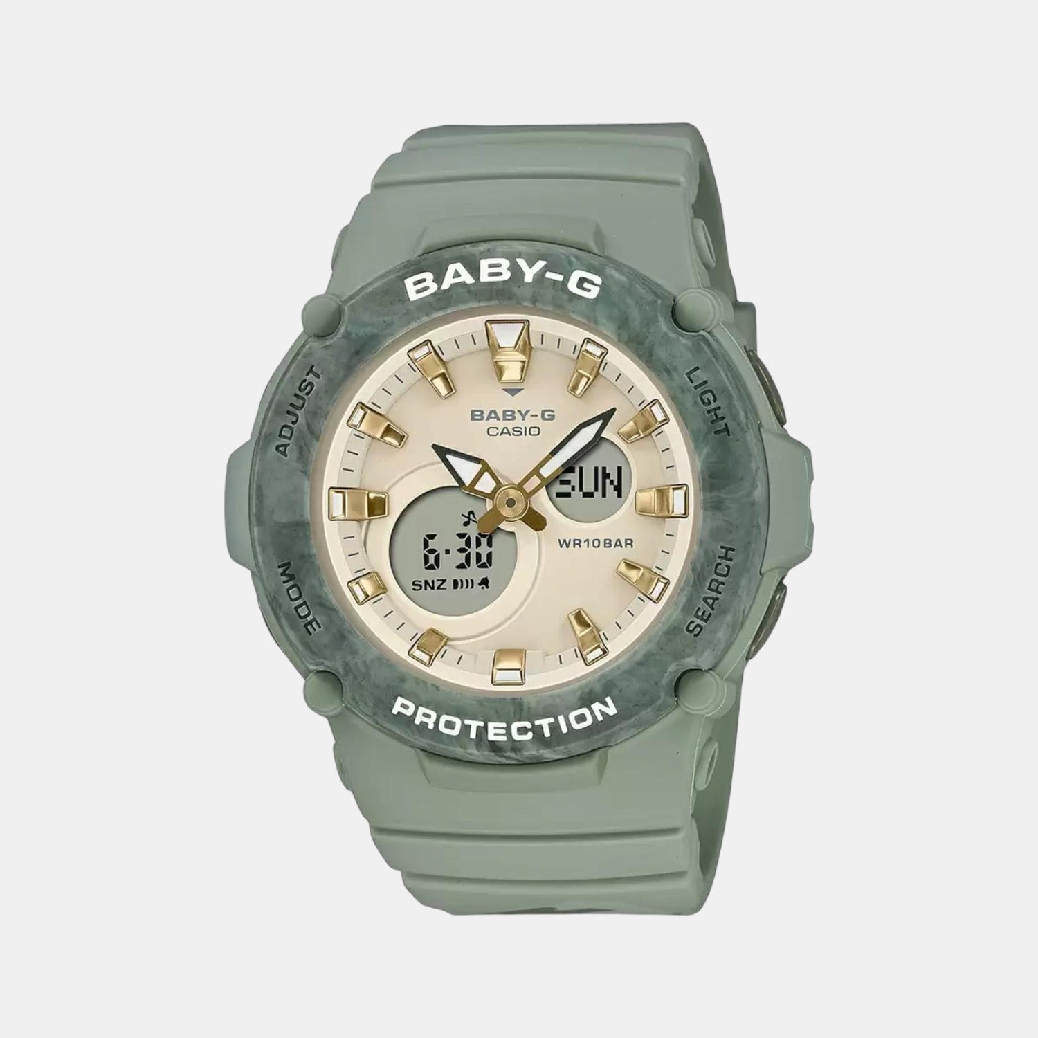 Casio Round Beige Analog-Digital watch
