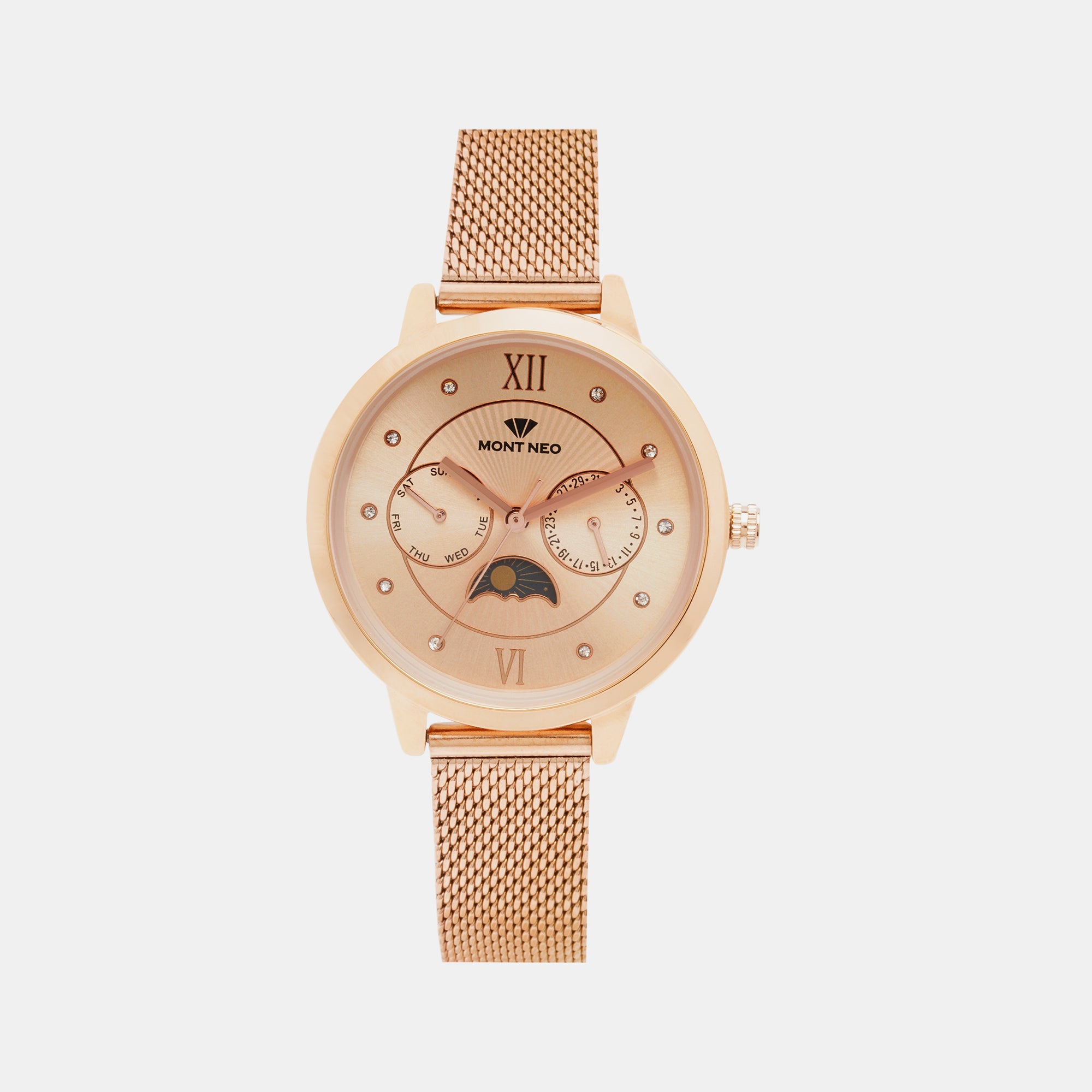 Mont Neo Round Rose Gold Chronograph watch