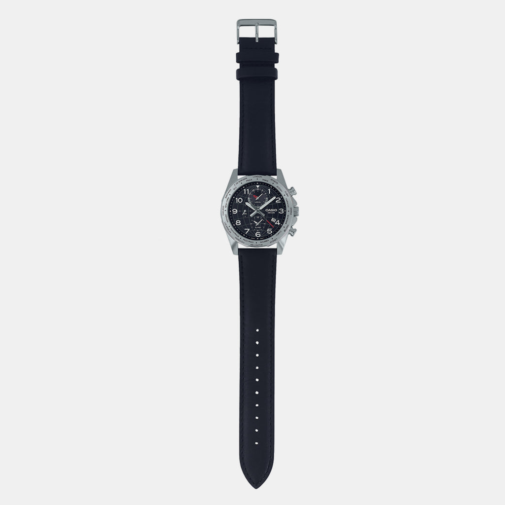 Casio Leather Black watch