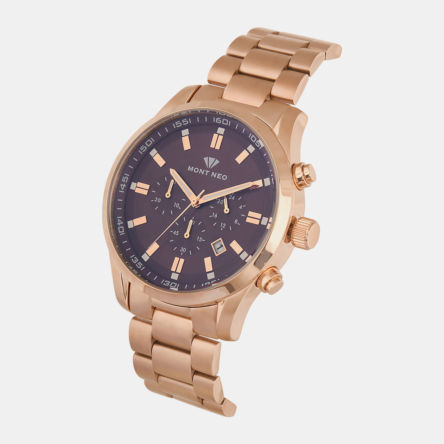 Male Brown Chronograph Stainless Steel Watch 1032C-M3306